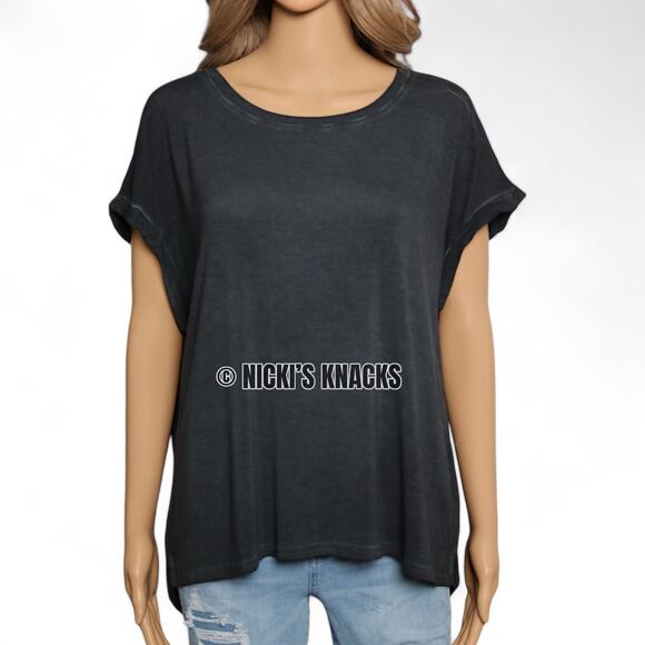 Bobby Jones Gray Burnwash Dolman Sleeve Relaxed Fit T-Shirt Round Hem Size M - Picture 2 of 11